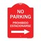 Signmission No Parking Prohibido Estacionarse W/ Left Arrow, Red & White Aluminum Sign, 18" x 24", RW-1824-23596 A-DES-RW-1824-23596 - alternate 1